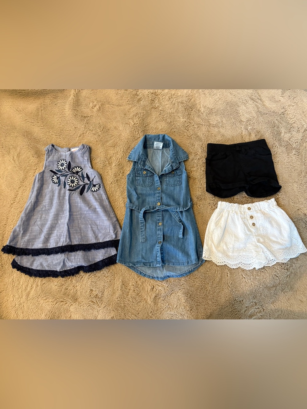 Summer shorts and dress bundle, girls 2T